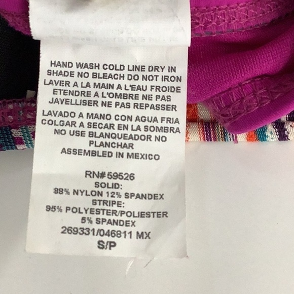 Lucky Brand Size Small Underwire Tribal Print Trim With Fringe Bikini Top. New - Picture 9 of 9